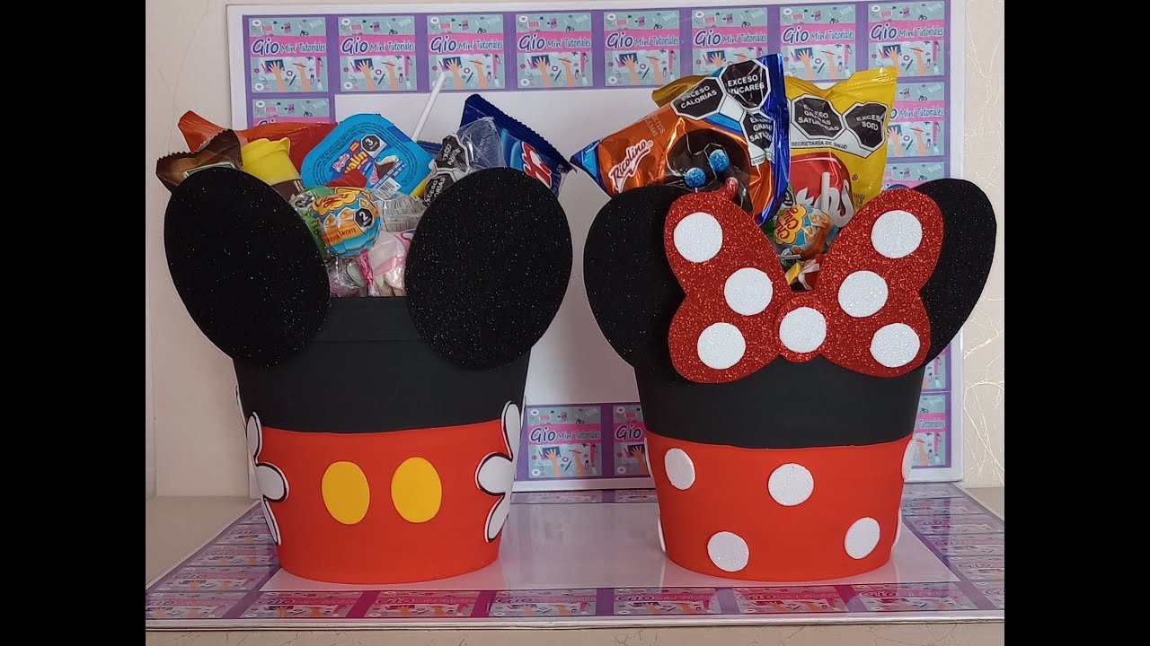 como hacer un dulcero de Mickey y Minnie Mouse #diy #tutorial