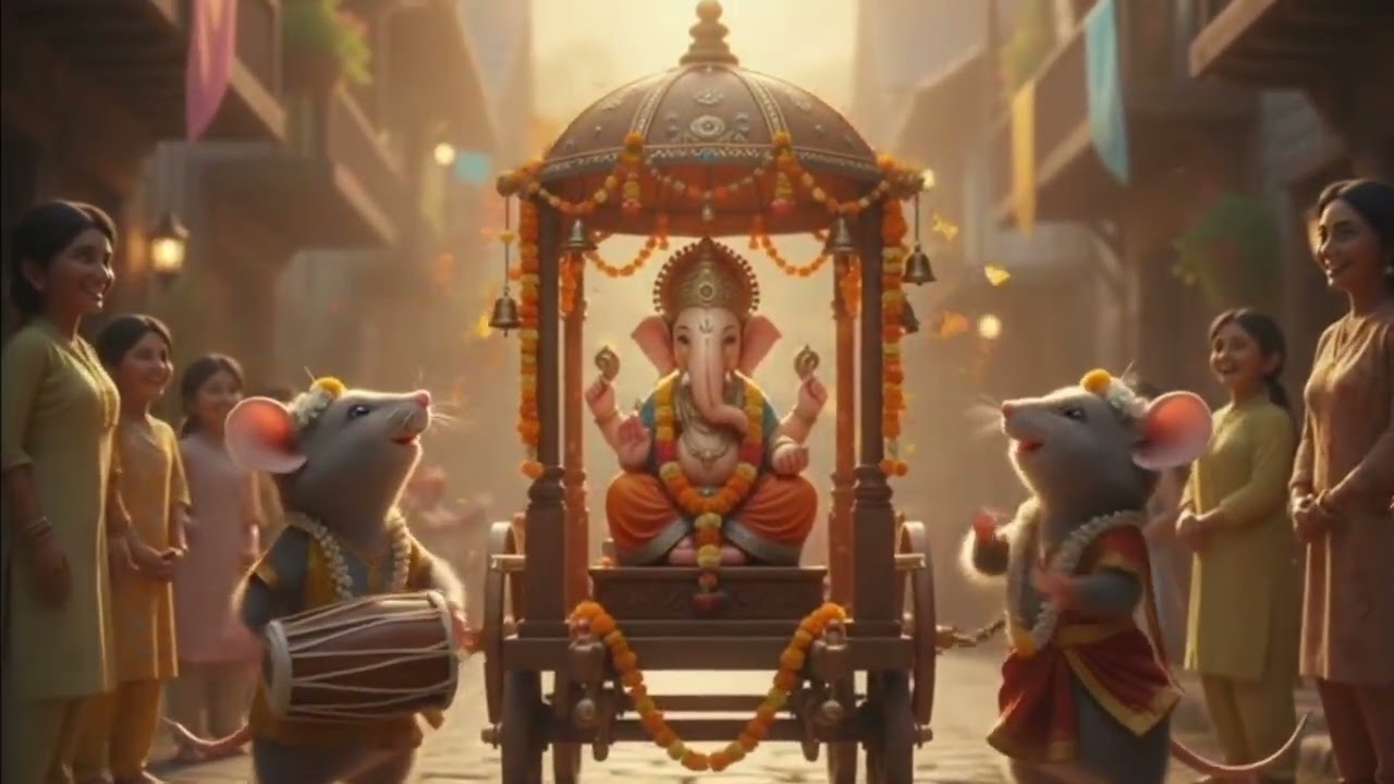 Vinayaka Vinayaka Bhajan | Cute Mouses Devotional Kolatam Dance | Animated Lord Ganesha Bhakti 🐀🐁