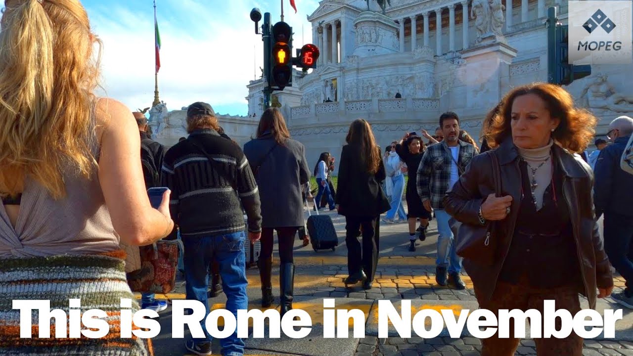 Passeggiata mattutina nella zona di Piazza Venezia - Roma 4K 50 fps | Slow TV Italia