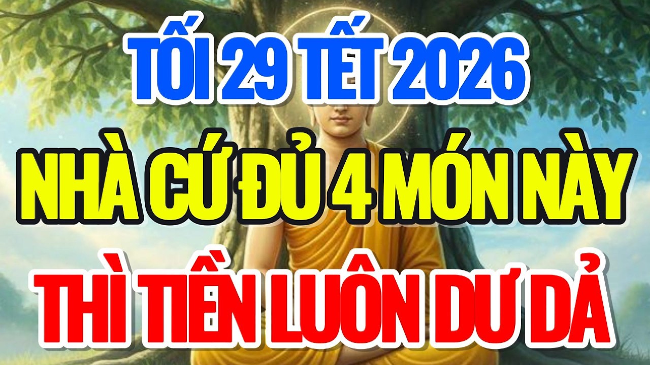 ĐÚNG TỐI 29 TẾT, NHÀ CỨ ĐỦ 4 MÓN NÀY, THÌ TIỀN LUÔN DƯ DẢ - Lời Phật Dạy #loiphatday #phongthuy