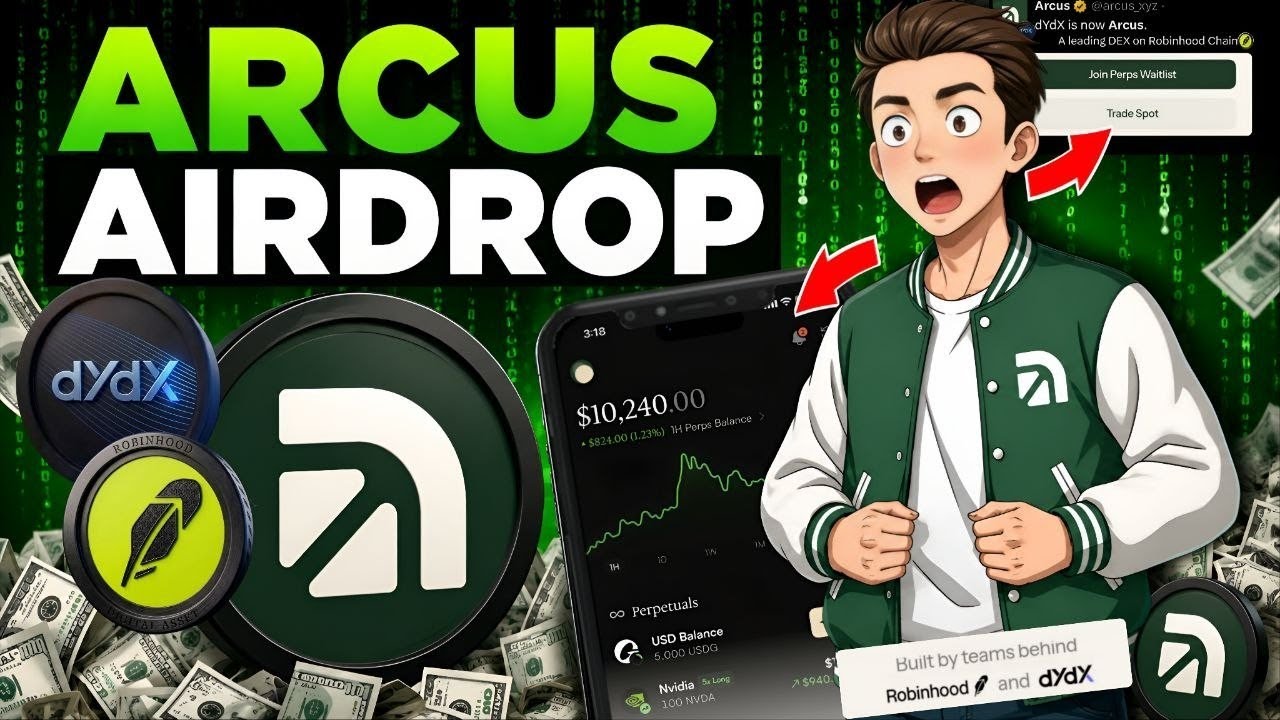 New Crypto Airdrop 2026 | Arcus Airdrop Full Detailed Guide | New Dex Airdrop By DYDX & Robinhood 🪂