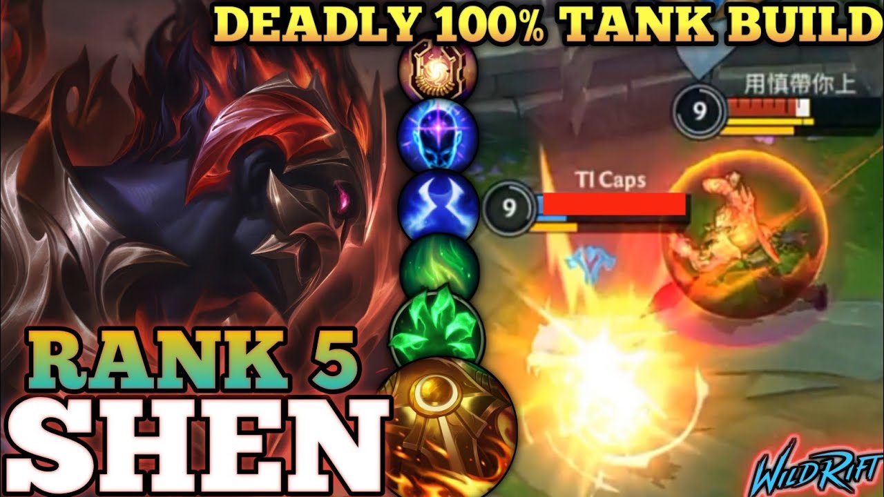SHEN IRRITATING 100% TANK DMG! TOPLANE KILLER MVP PLAY - TOP 5 GLOBAL SHEN BY 用慎帶你上 - WILD RIFT