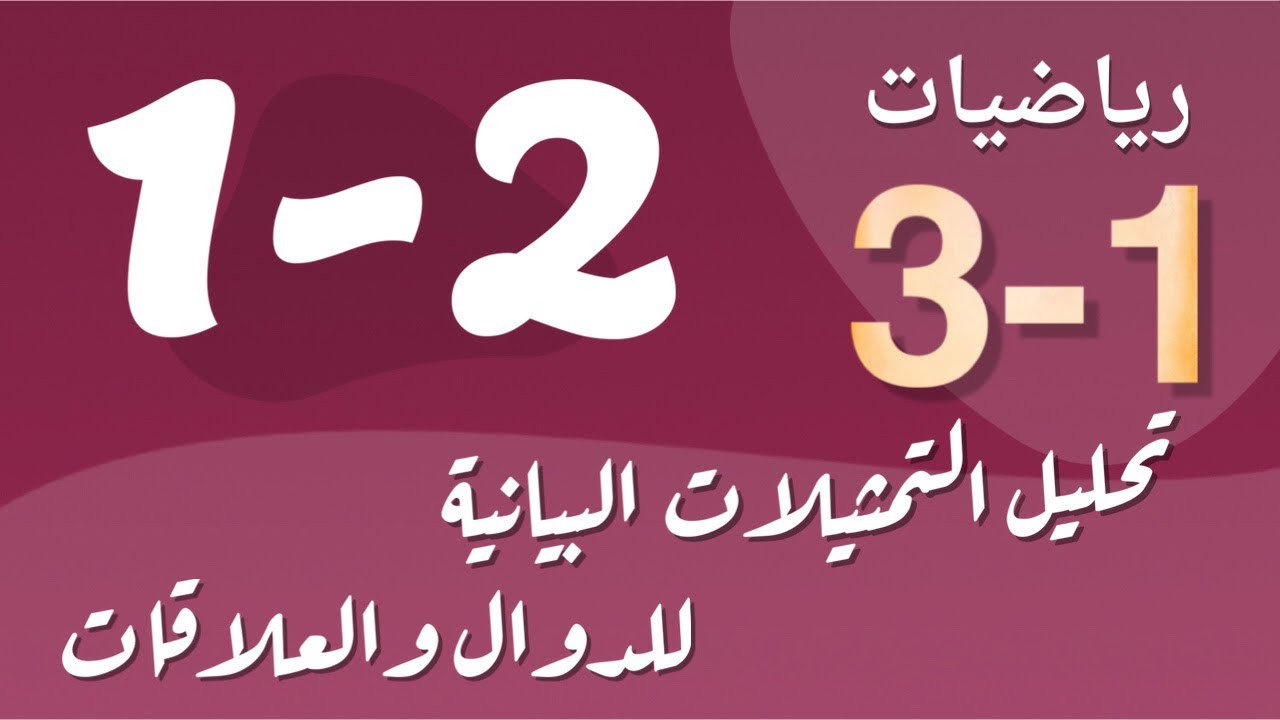 رياضيات 3 - ثالث ثانوي - درس : تحليل التمثيلات البيانية للدوال والعلاقات
