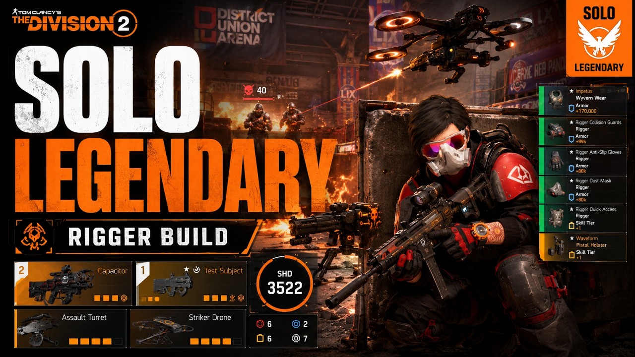 Solo Legendary Rigger Build | Turret + Drone Strategy | Division 2