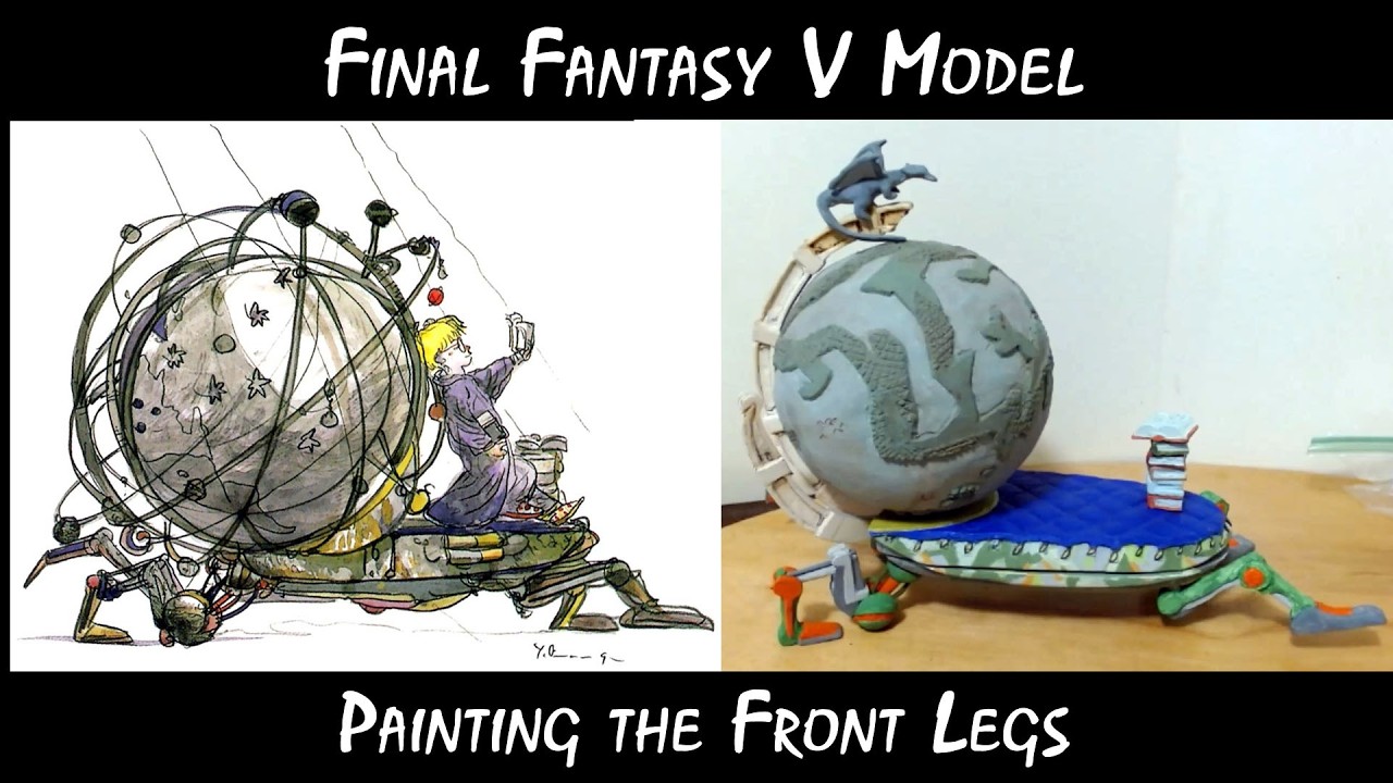 Final Fantasy V Model Part 32 - Painting the Platform's Front Legs