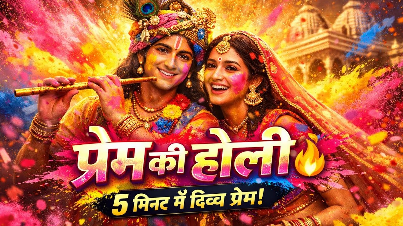 Radha Krishna Prem Ki Holi 🌸 | Holi Special Bhajan 2026| 5 Minute Divine Love Song | HANUMANRAM 