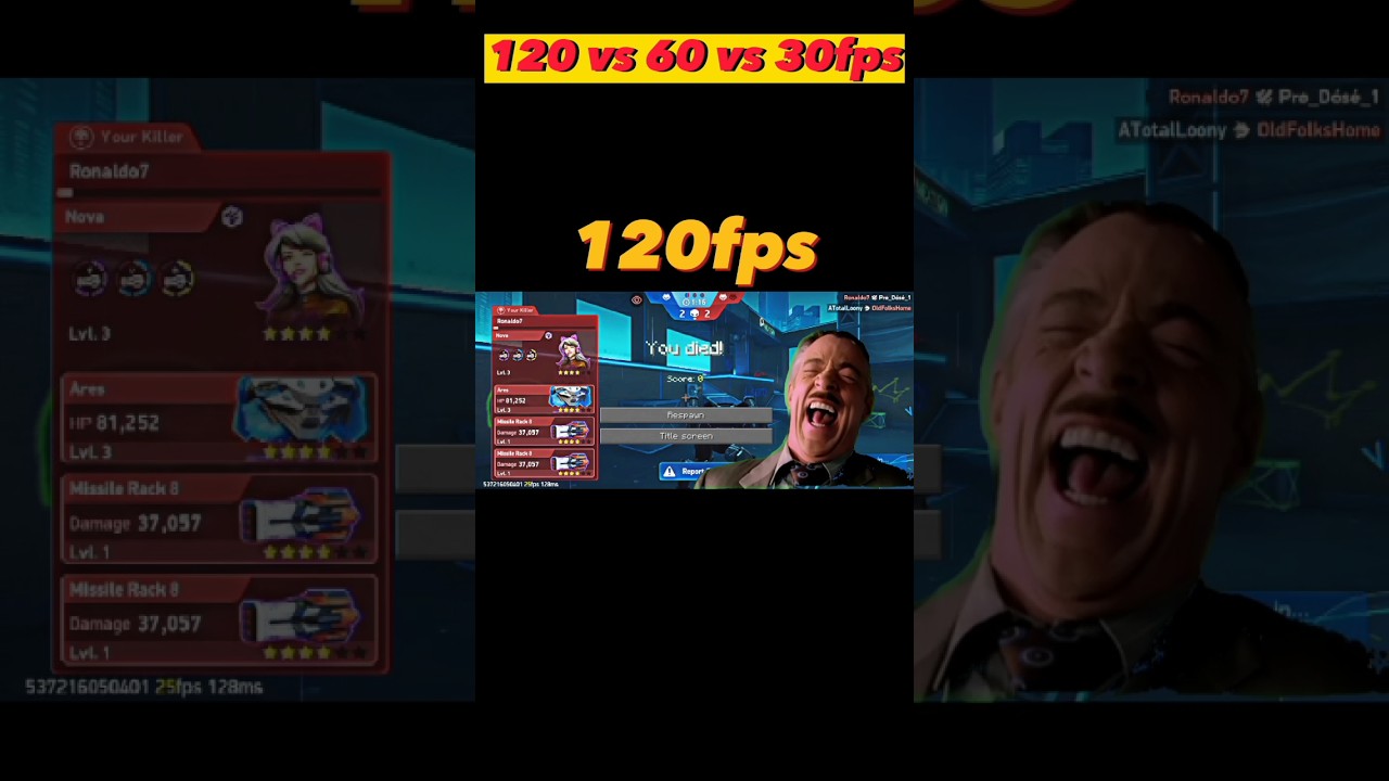 Mech Arena : 120fps vs 60fps vs 30fps Gameplay. Who Will Better fps. #viral