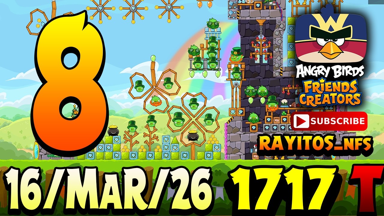 Прохождение уровня 8 турнира Angry Birds Friends, 1717: рекорды, бонусы.