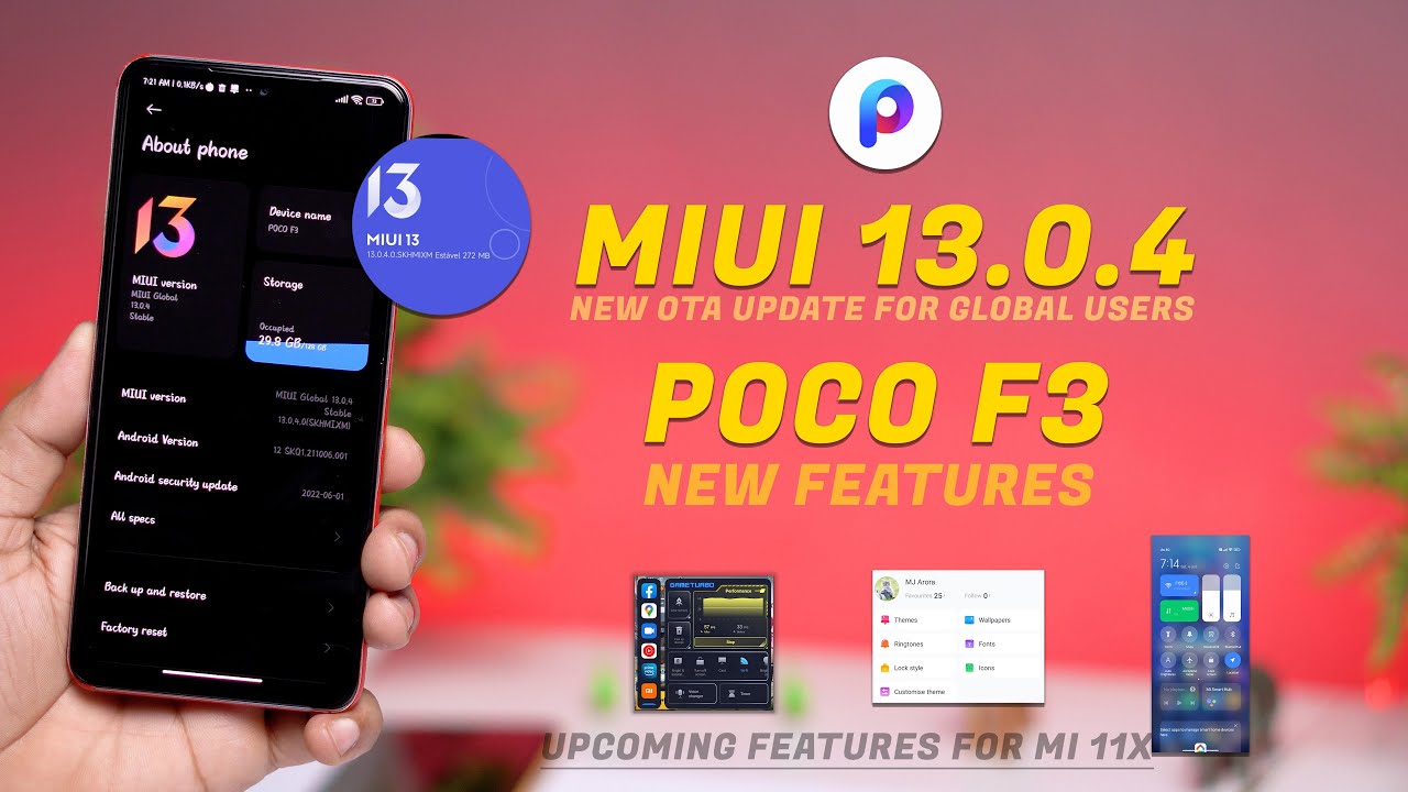 POCO F3 MIUI 13.0.4.0 New OTA Update Review, New Game turbo 5.2, Security, Theme, Control center 🔥
