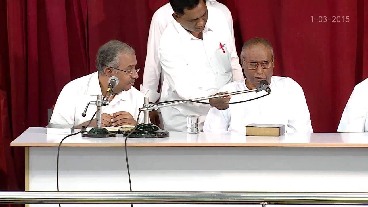 Pas Sam Sundaram addressing the church on Mar 01, 2015 Declaring Pas Caleb as his successor