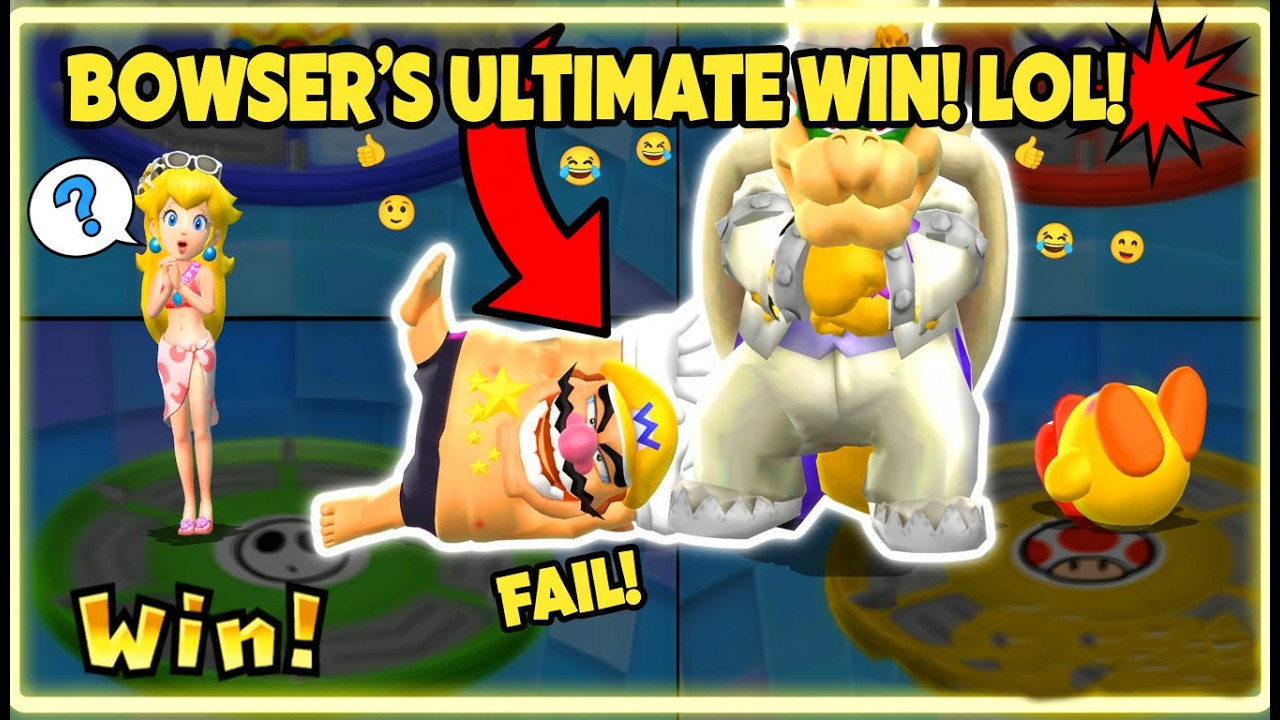 Mario Party 9 Step It Up Minigames - Peach vs Wario vs Bowser vs Toad ( Master Difficulty )