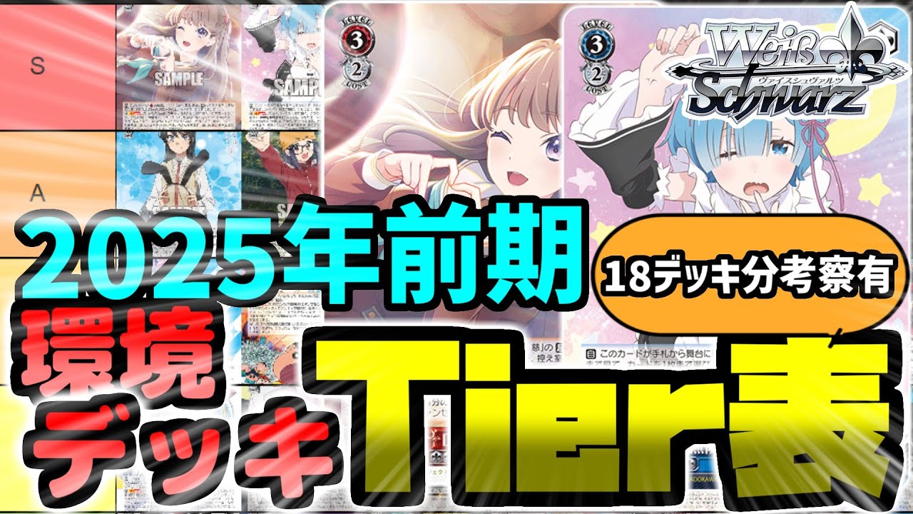 【WS】2025年前期 環境Tier表（強さランキング） 作って語ってみた【ヴァイスシュヴァルツ】