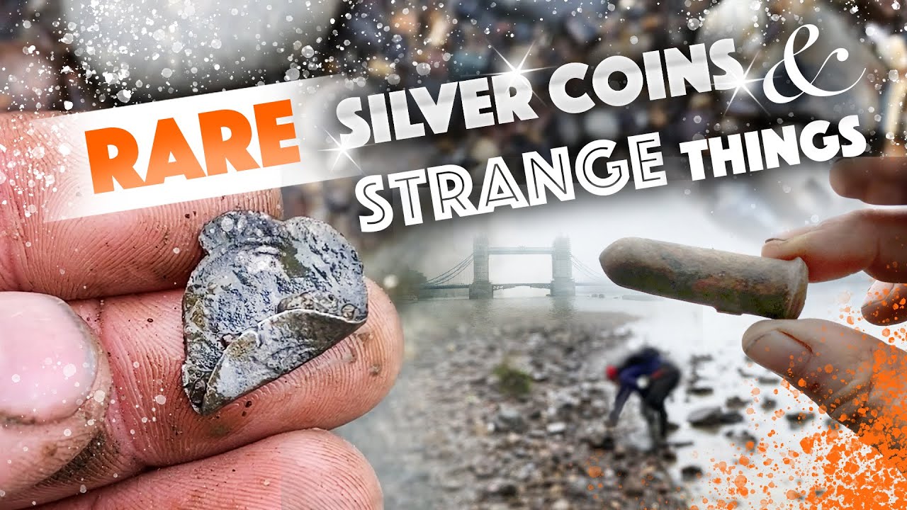 Mudlarking RARE silver coins and STRANGE things on the River Thames Foreshore