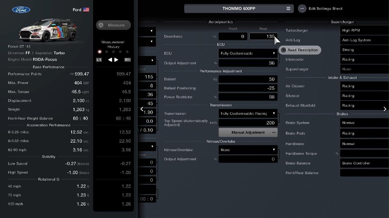 Gran Turismo 7 Ford Focus ST '15 600PP Tune / Setup (Update 1.30)