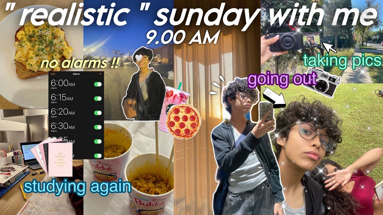 * REALISTIC * sunday with me☀️📚🌲|اجيو دوزوا معيا يوم الاحد الحقيقي🌟🖥️! بقيت بوحدي فدار✨(out,study..)
