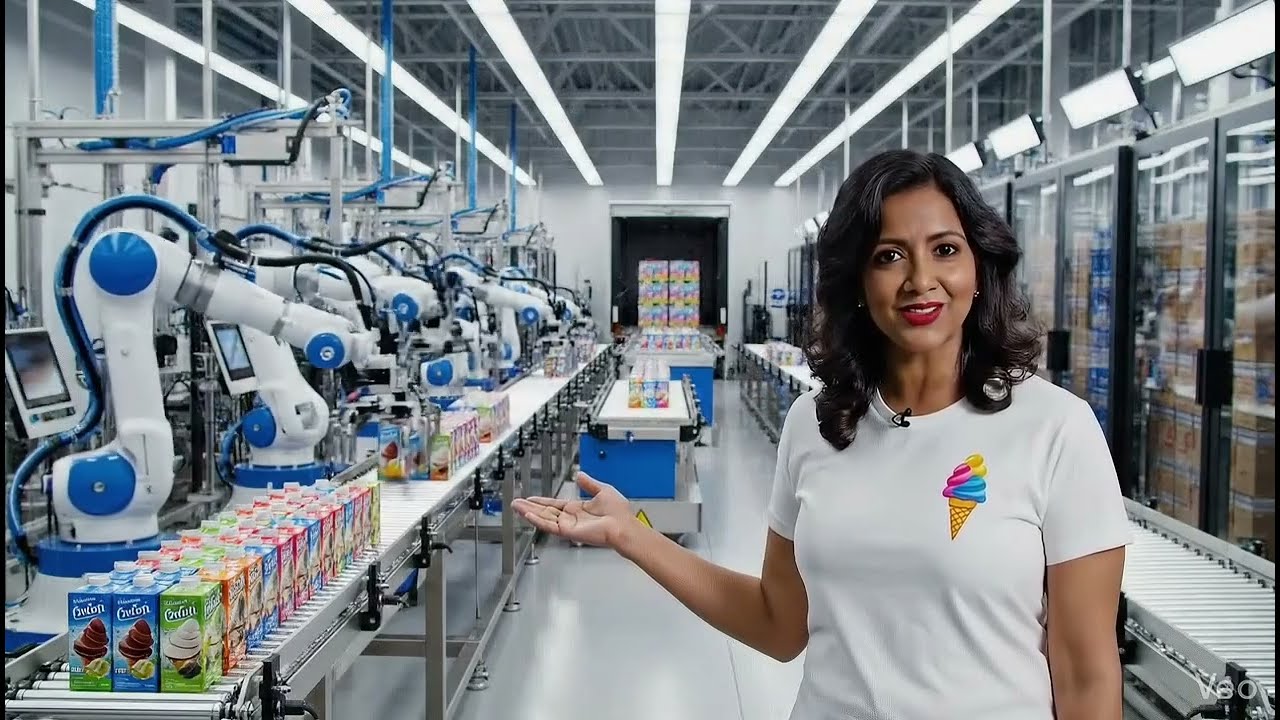 Look how to make ice cream inside the factory 