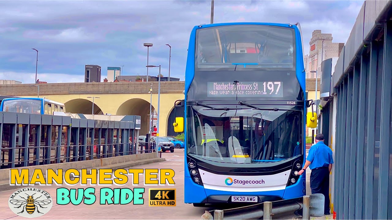Manchester Bus Ride 🇬🇧 Route 197 - Stockport to Princess Street Manchester City Centre