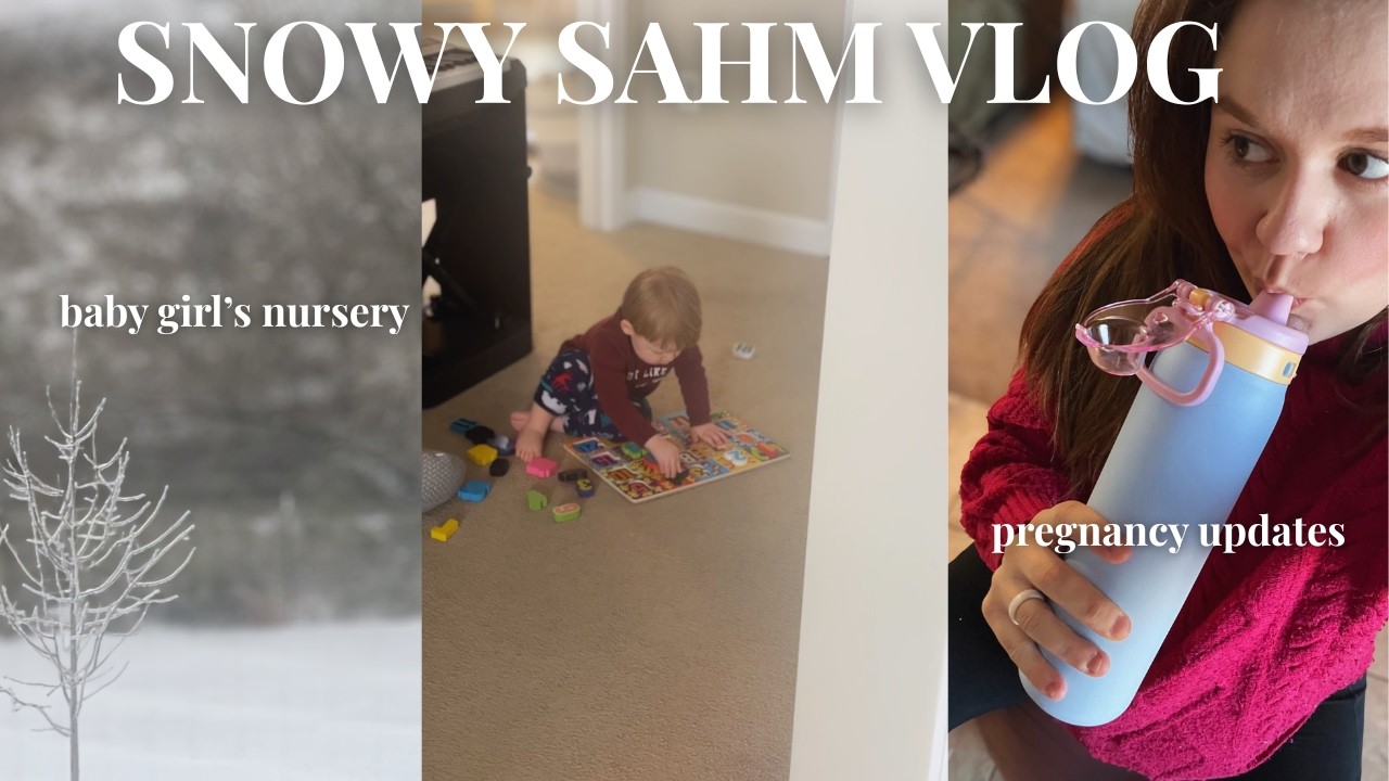SNOWY SAHM VLOG | baby girl's nursery, pregnancy update, casual day