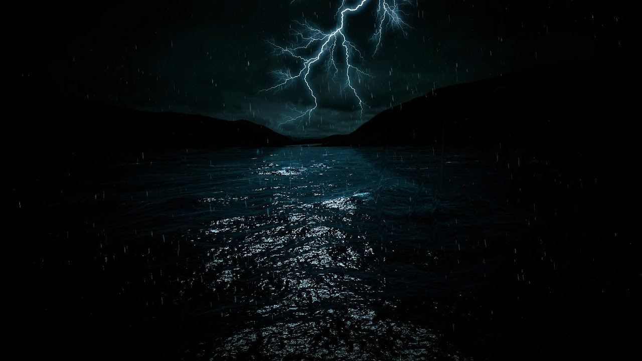 Non-Stop Coastal Thunderstorm & Rain for Deep Sleep | Sleep Sounds - Dimmed Screen