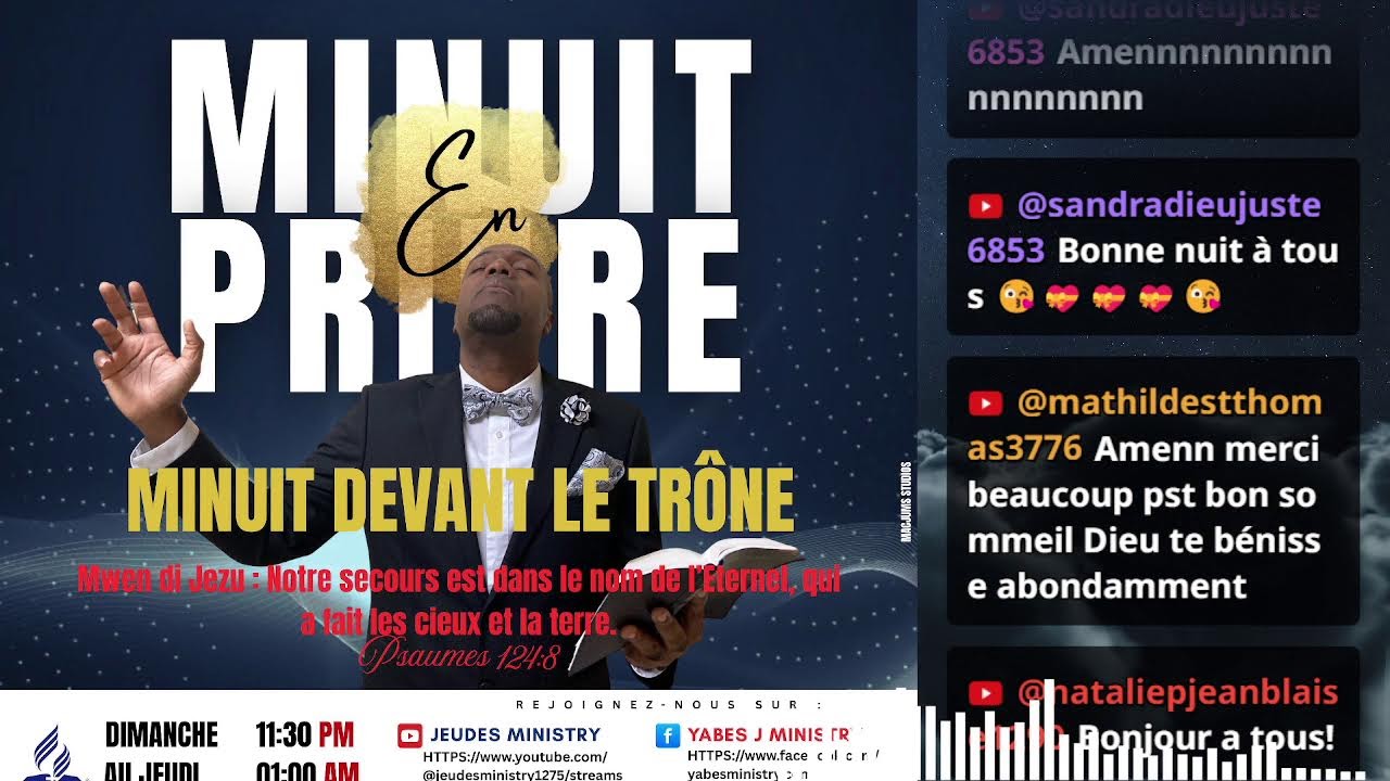 MINUIT en prière/Mars 05-26/Pasteur Jean Eudes Jean Louis