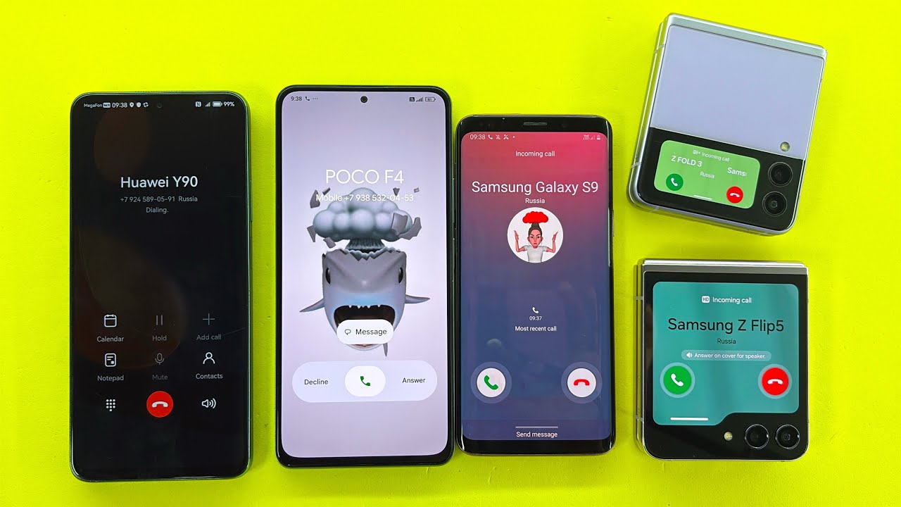 Huawei Y90 Outgoing Call | Incoming Call Samsung S9 + Z Flip 3 + Z Flip 5 + POCO F4 