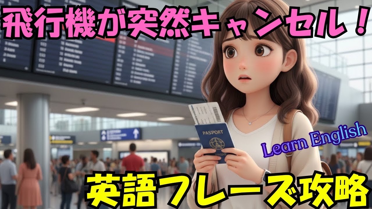 【旅行英会話ストーリー】初心者必見！フライトが“まさかのキャンセル”…窓口でこれだけ言えばOK！魔法の英語フレーズ３選