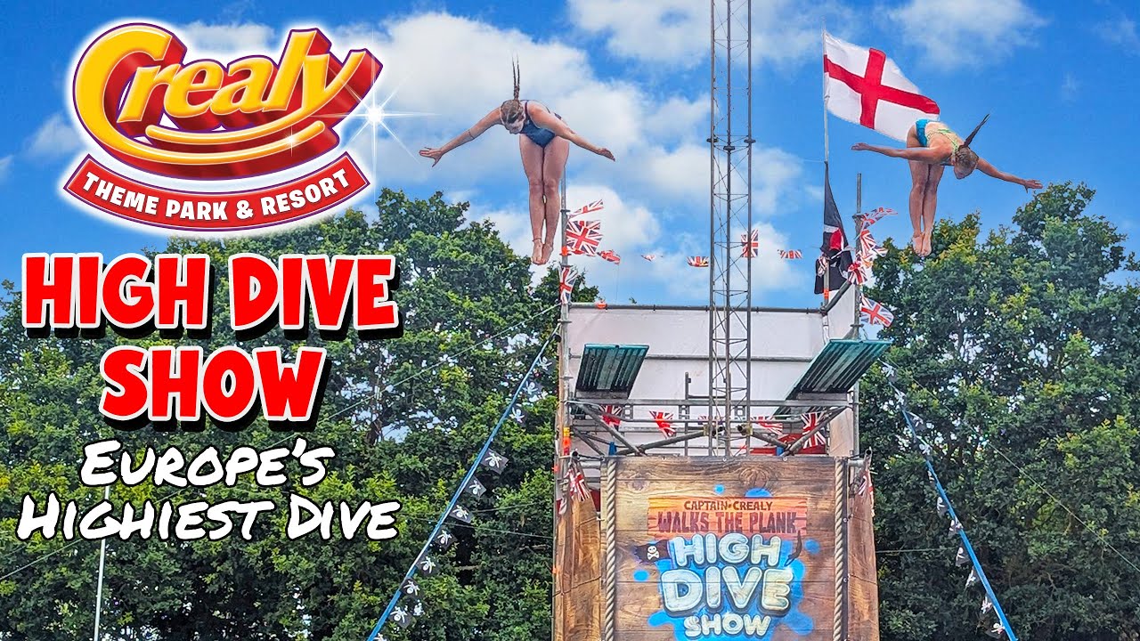 Captain Crealy Walks The Plank HIGH DIVE Show at Crealy Theme Park & Resort (July 2024) [4K]