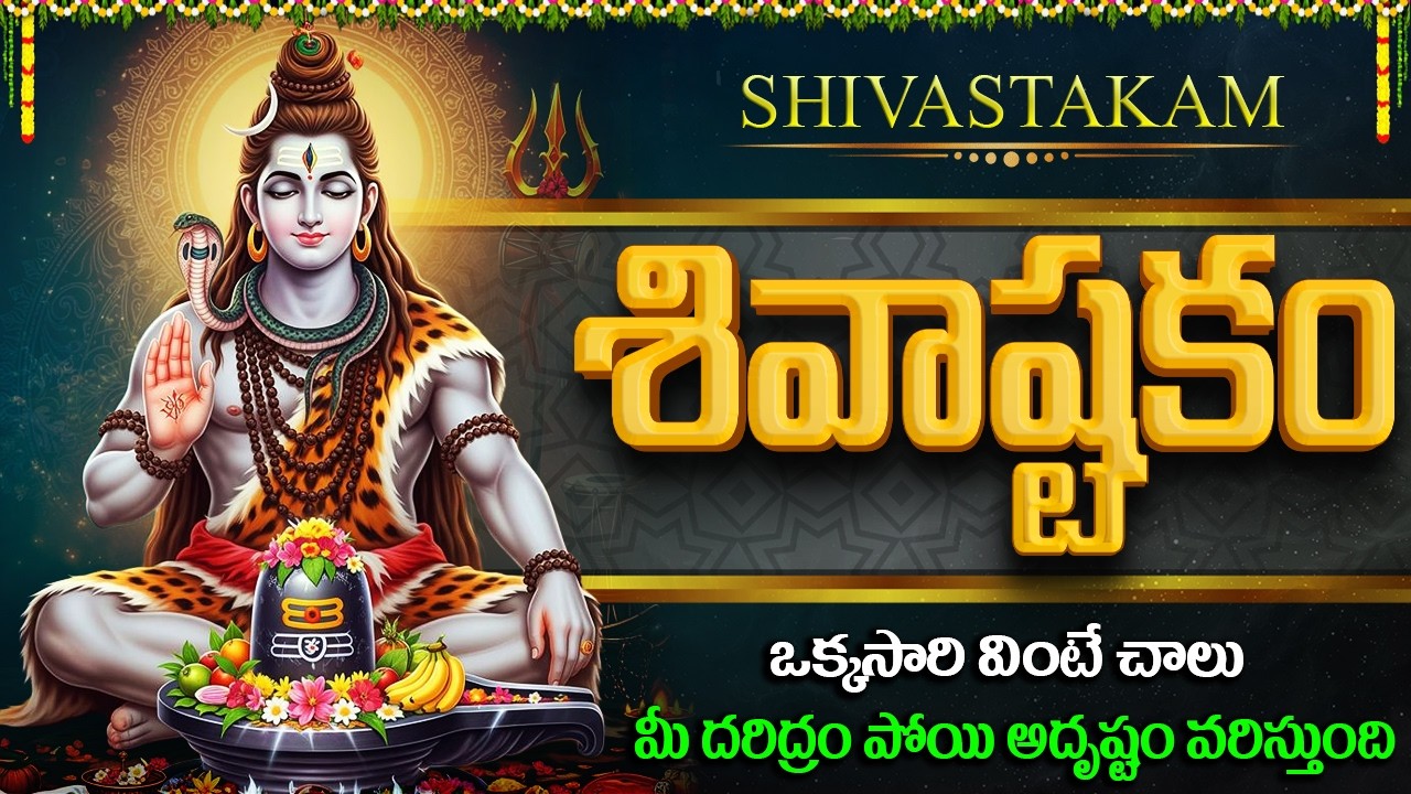 శివాష్టకం వింటే కష్టాలు తొలగిపోతాయి | Shivastakam In Telugu | Shiva Devotional Songs'