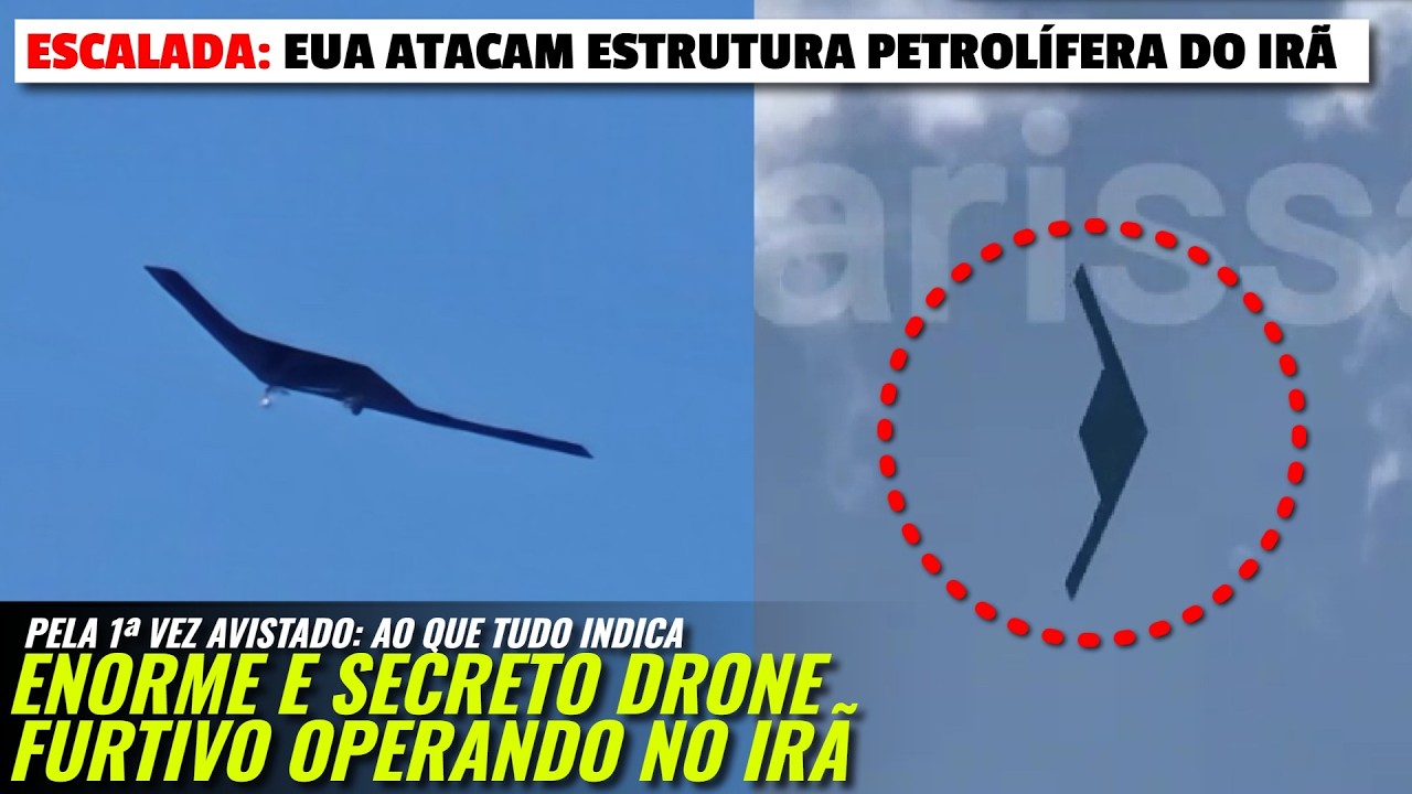 ENORME e SECRETO drone furtivo dos EUA visto na Europa durante emergência: Está sendo usado no Irã?