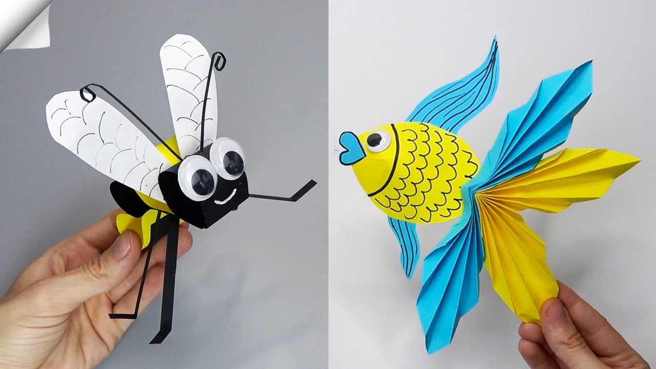 6 cute moving paper toys | Easy paper crafts