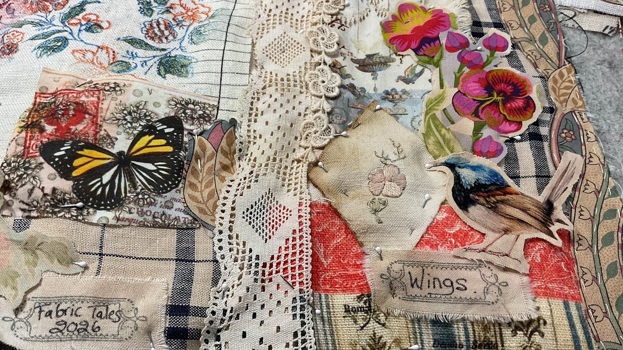 Pt 2 #roxysjournalofstitchery vol 9 #slowstitch  #fabriccollage  #fabricjournal 