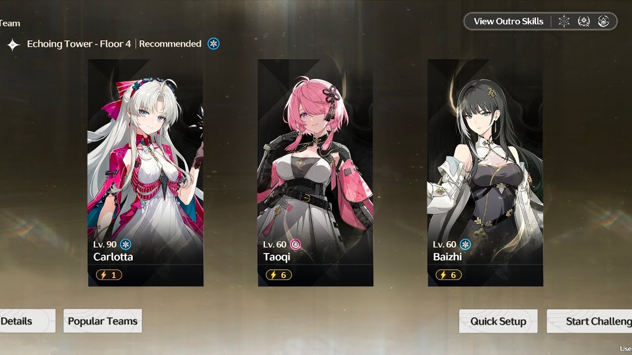 Carlotta Team testing- F2P variant [Carlotta, Taoqi, Baizhi] Wuthering waves