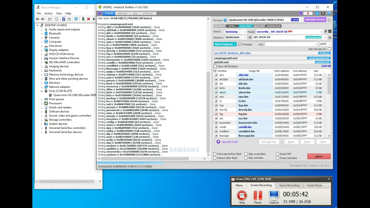 Samsung J4+ EDl Mode UFI edl ufi วิธีการแฟลชรอมปลดล็อค Alien9server.com