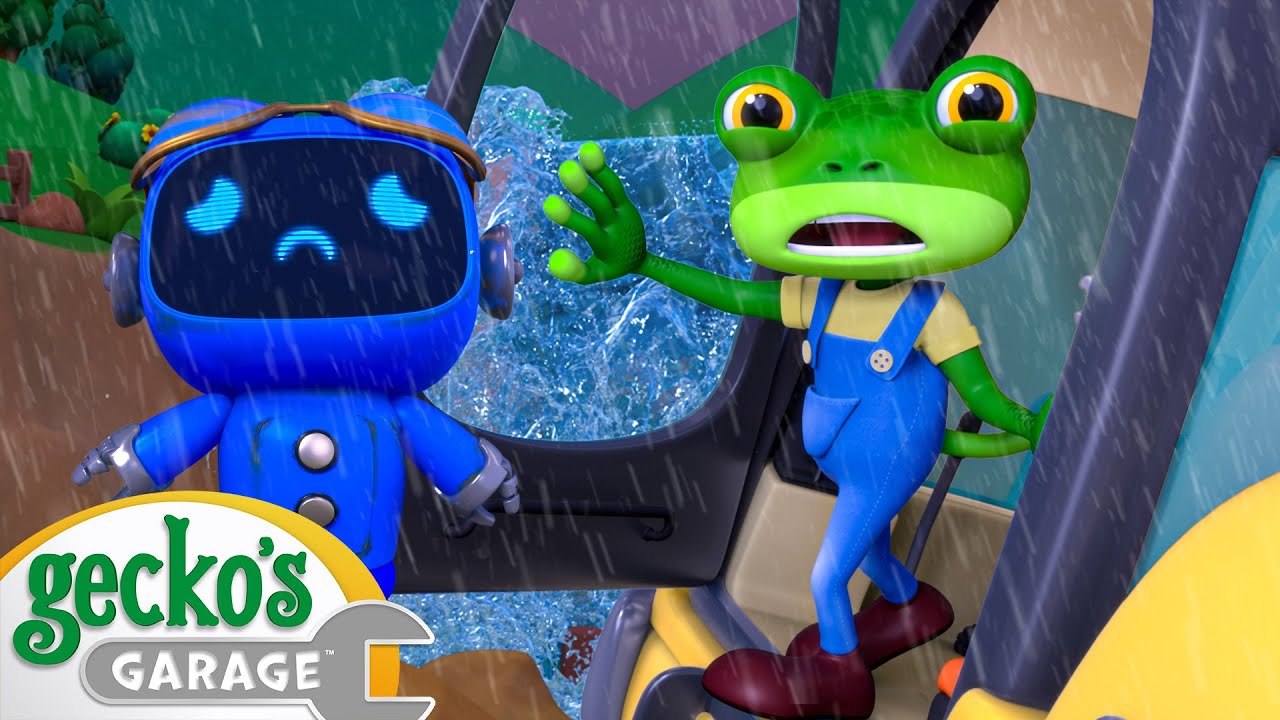 Notfall im Unwetter | 60-minütige Zusammenstellung｜Geckos Garage｜LKW für Kinder
