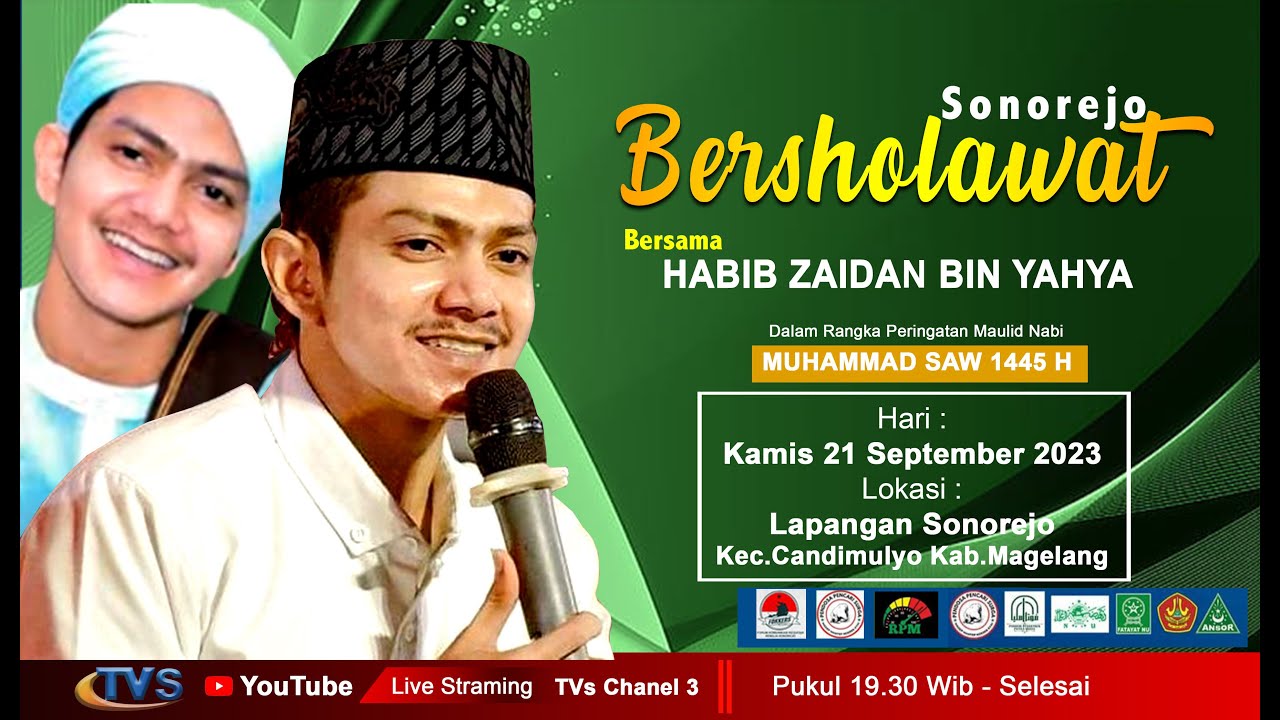 🔴LIVE SONOREJO BERSHOLAWAT BERSAMA HABIB ZAIDAN BIN YAHYA KAMIS 21 SEPTEMBER 2023