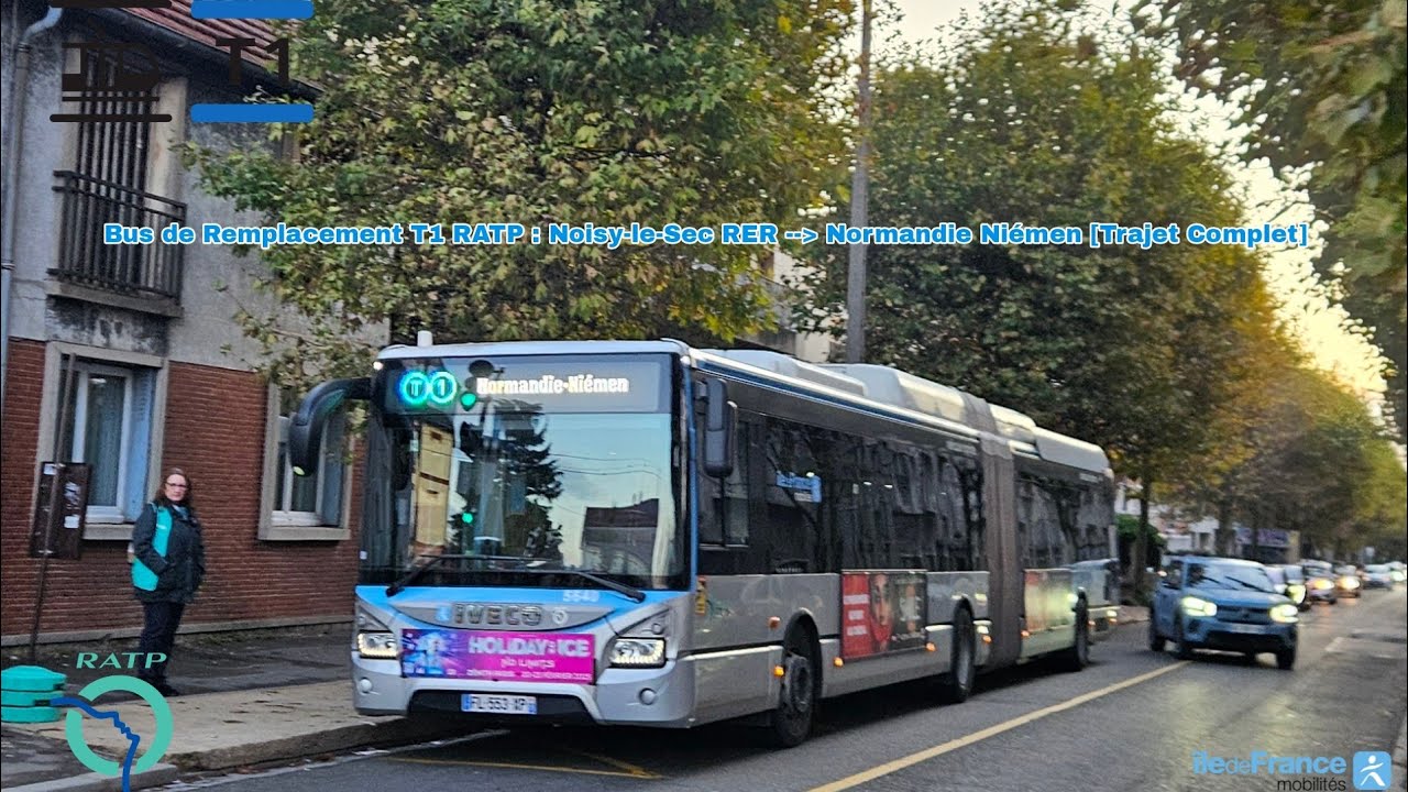Bus de Remplacement T1 RATP : Urbanway 18 Hybride N⁰5640 Noisy-le-Sec RER / Normandie-Niémen