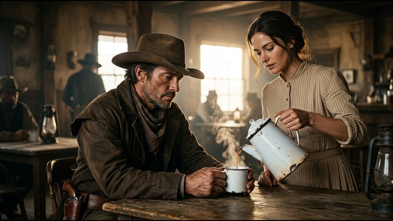Ses Mains Tremblaient En Versant Le Café, Le Cowboy Les Saisit Et Demanda Ce Qu'Elle Fuyait.