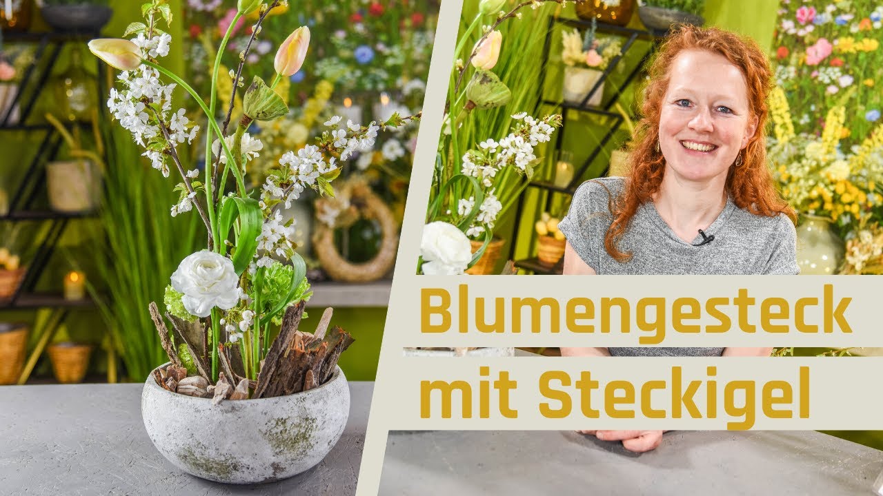 Blumengesteck selber machen mit Steckigel der Kenzan f&uuml;r moderne Kreationen [Alternative Steckhilfe]