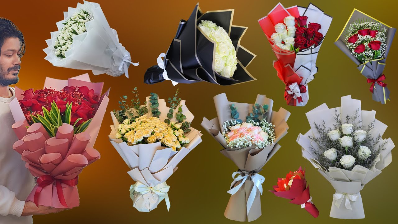 NEW Top10 Wrapping Flower Tutorial. Flower Bouquet, How To Wrap A Bouquet Of Flowers