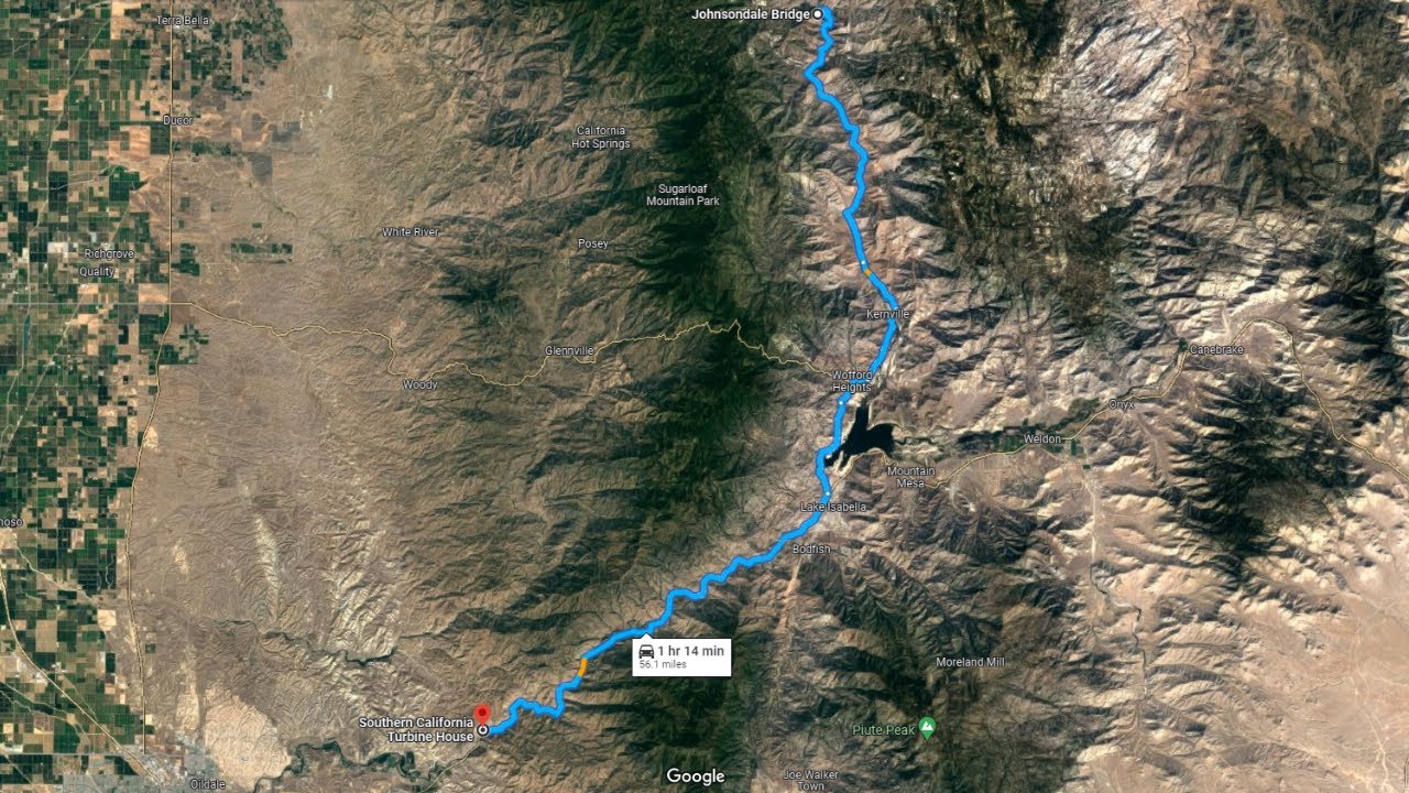 Kern River Canyon Through 20 Mile Section Camping and Fishing Locations