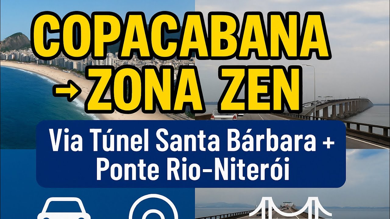 De Copacabana à Ponte Rio-Niterói pelo Túnel Santa Bárbara até a Zona ZEN em Rio das Ostras