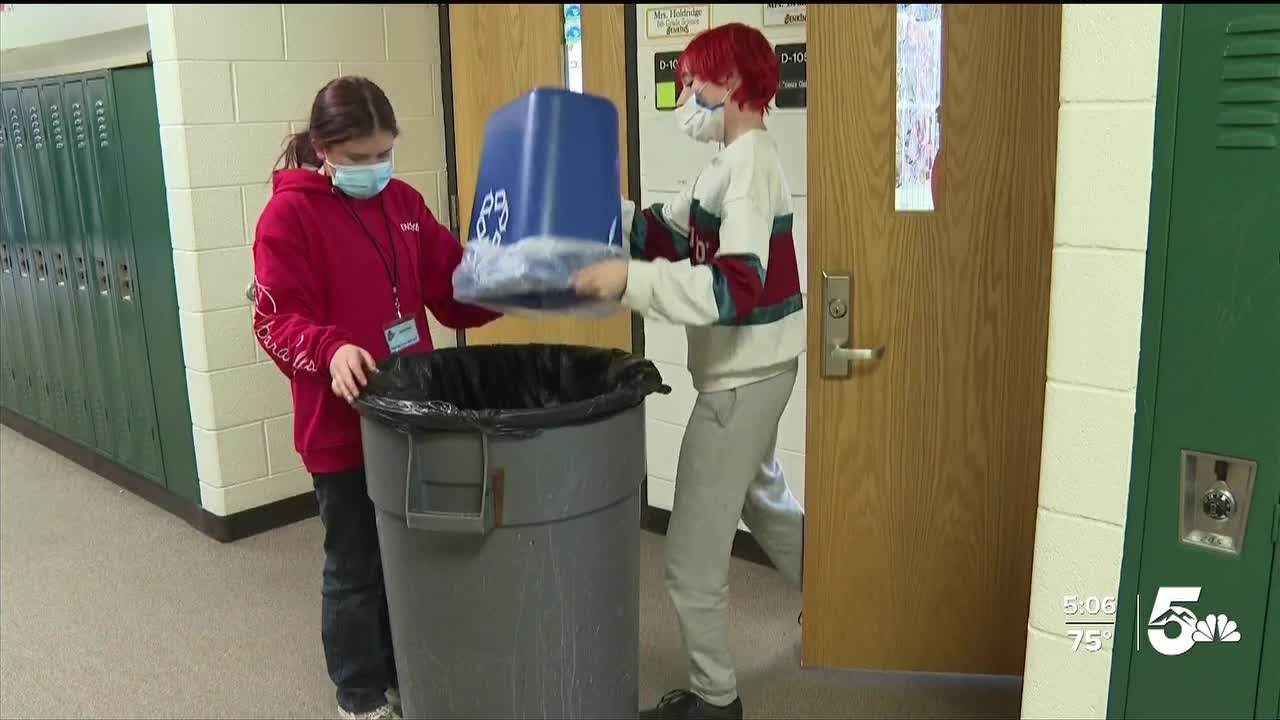 Students at Jenkins Middle School volunteer as janitors
