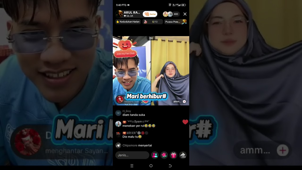 Live Arul rasheed bersama ammoiii...sweet² gitu...arul gerammm dgn ammoiii😂🤣🤣