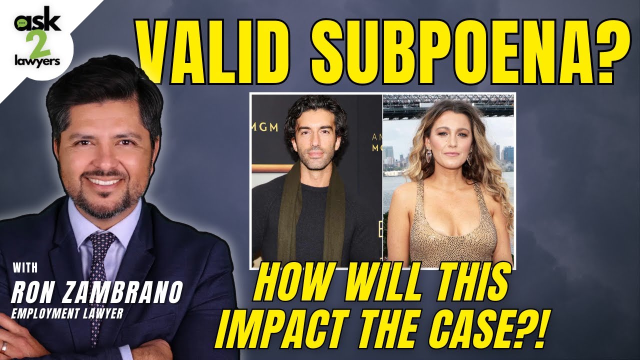 Blake Lively’s Lawsuit TWIST: Was the Subpoena Even Valid? | Ron Zambrano Joins A2L