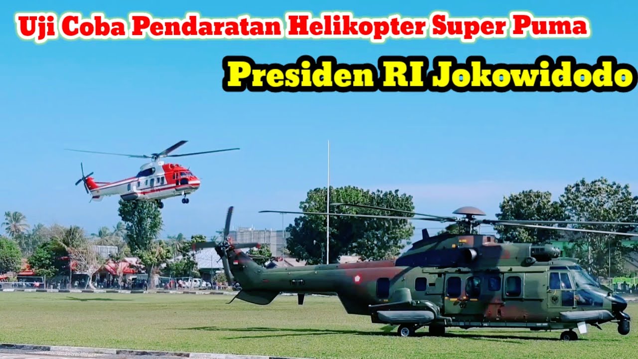 Detik-detik Helikopter Mendarat di Lapangan, Persiapan Kunjungan Kerja Presiden Jokowi di Bengkulu