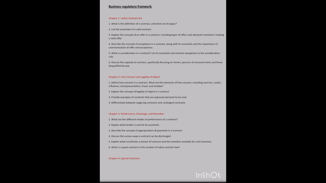 Kannuruniversity Brf bcom 3rd semester important questions /chapterwise businessregulatoryframework