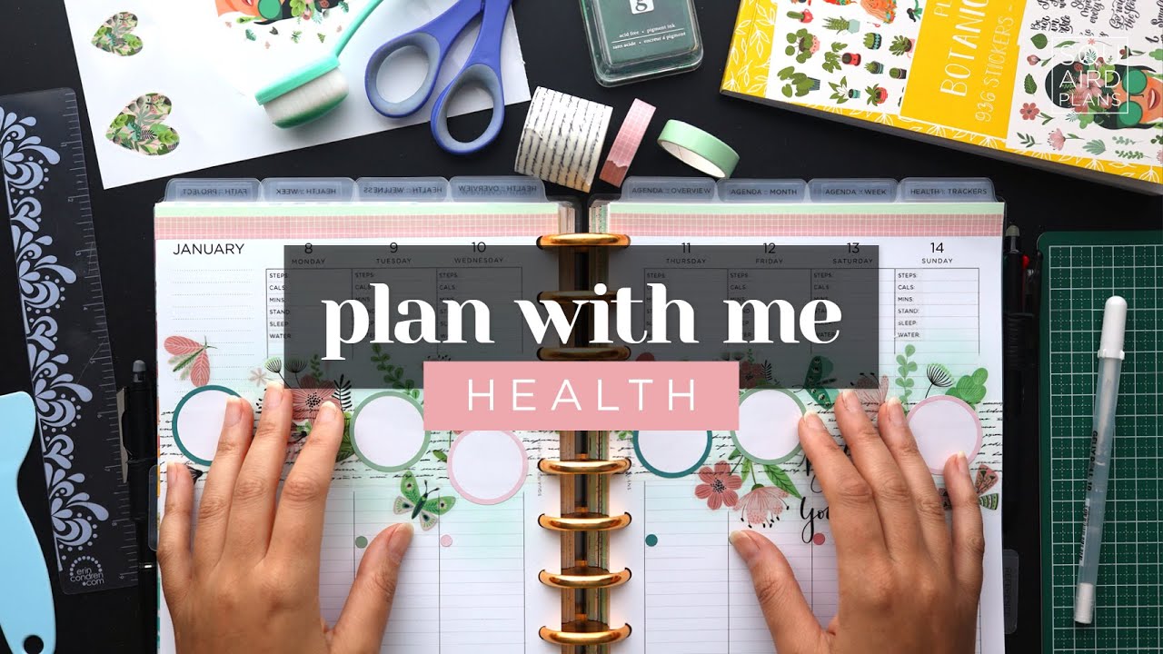 PLAN WITH ME :: Health Lined Vertical Layout Weekly Setup in a Classic Happy Planner :: Botanical