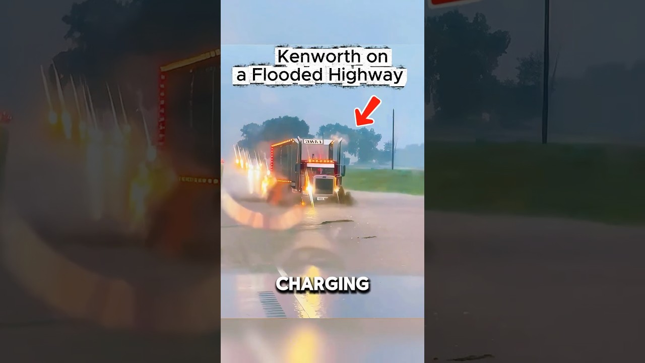 Kenworth Crossing a Flooded Highway 😱