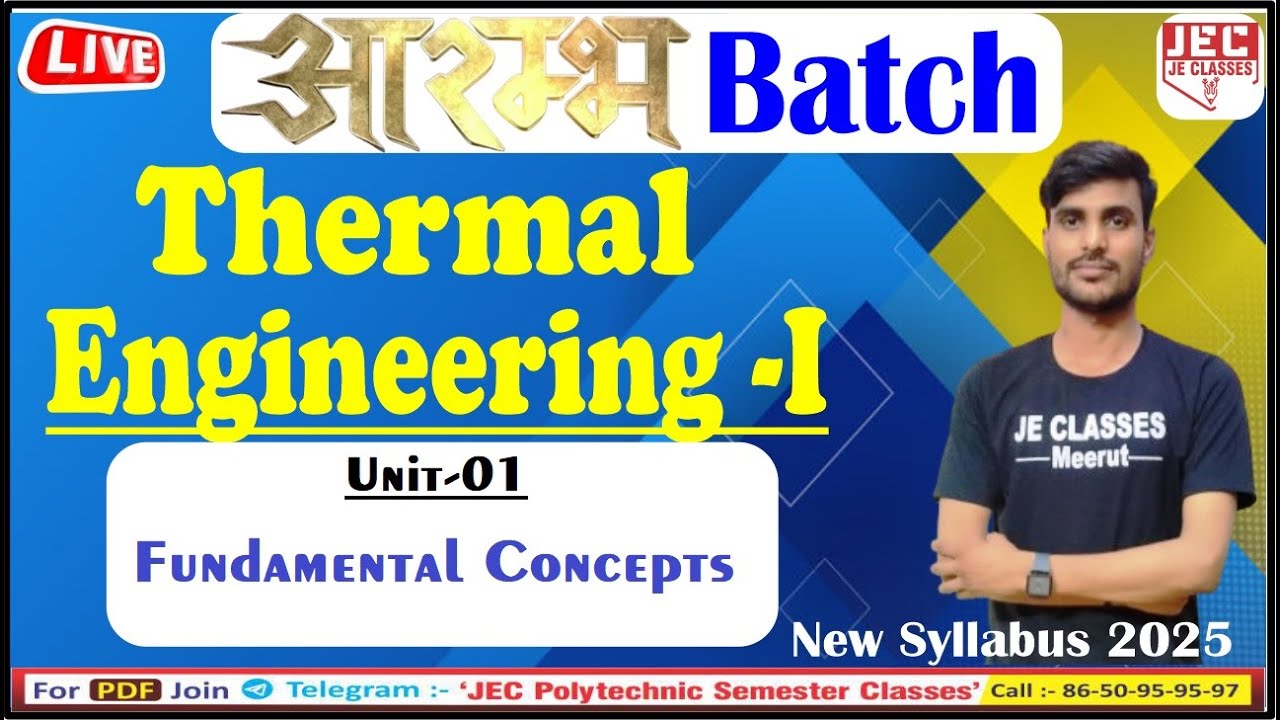 🔥 01 Thermal Engineering - I  Mechanical Engineering 3rd Semester New Syllabus Class Unit-01 | JEC