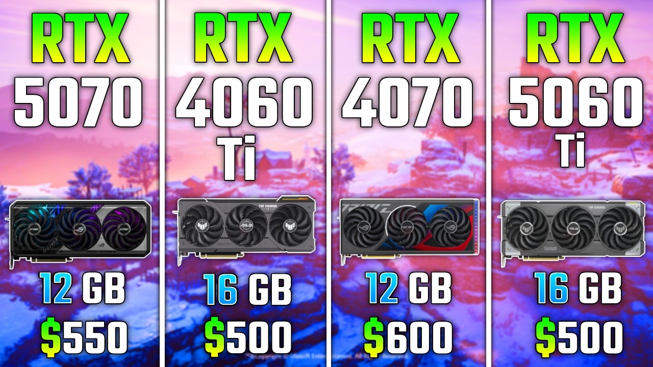 RTX 5070 vs RTX 4060 Ti vs RTX 4070 vs RTX 5060 Ti | Test in 7 Games